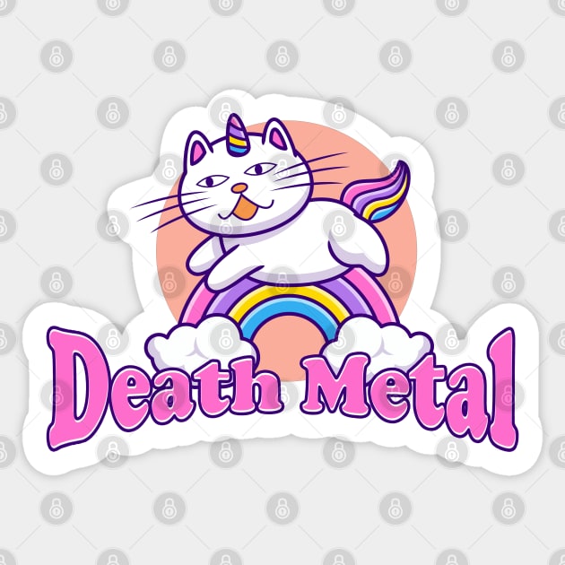 Death Metal Rainbow Cat Sticker by argobel13